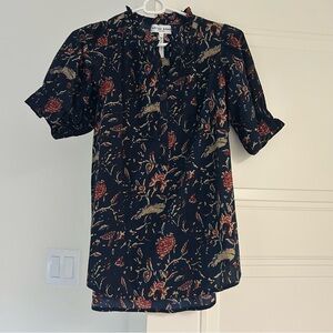 Apiece Apart Floral Navy Blouse